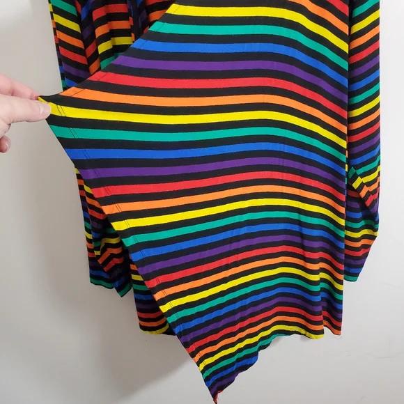 Torrid Women's Rainbow Striped Open Front Draped Cardigan Size 5X (28) - Picture 3 of 9